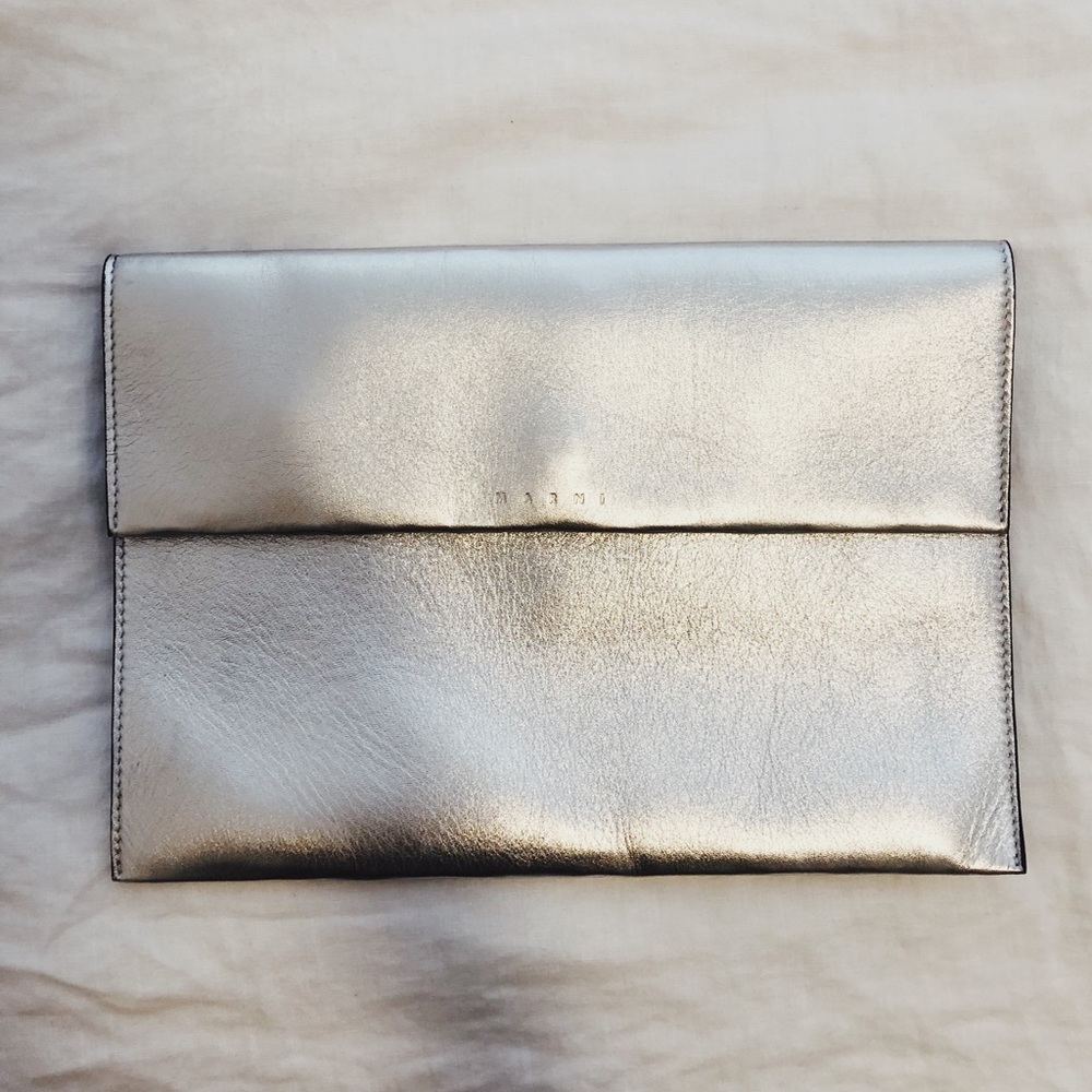 Marni silver clutch